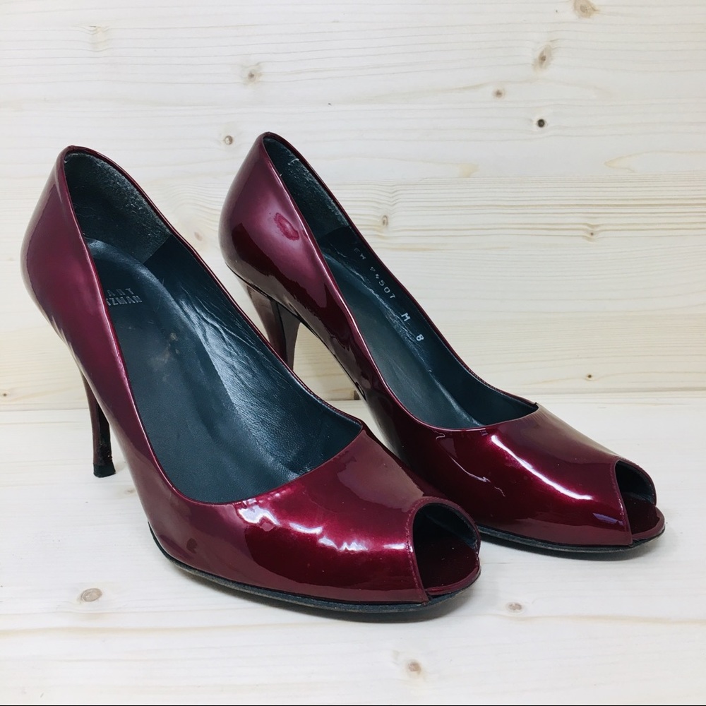 Stuart Weitzman Peep Toe Heels Sz 8M
